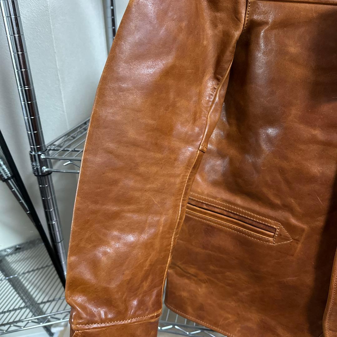 琥珀色 ワックスホースハイド スイッチマン レザージャケット