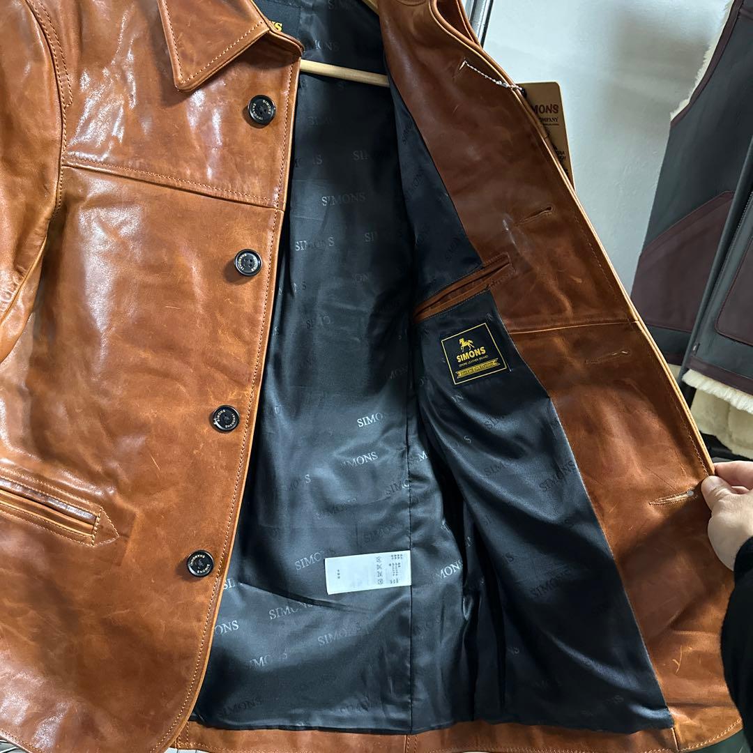琥珀色 ワックスホースハイド スイッチマン レザージャケット