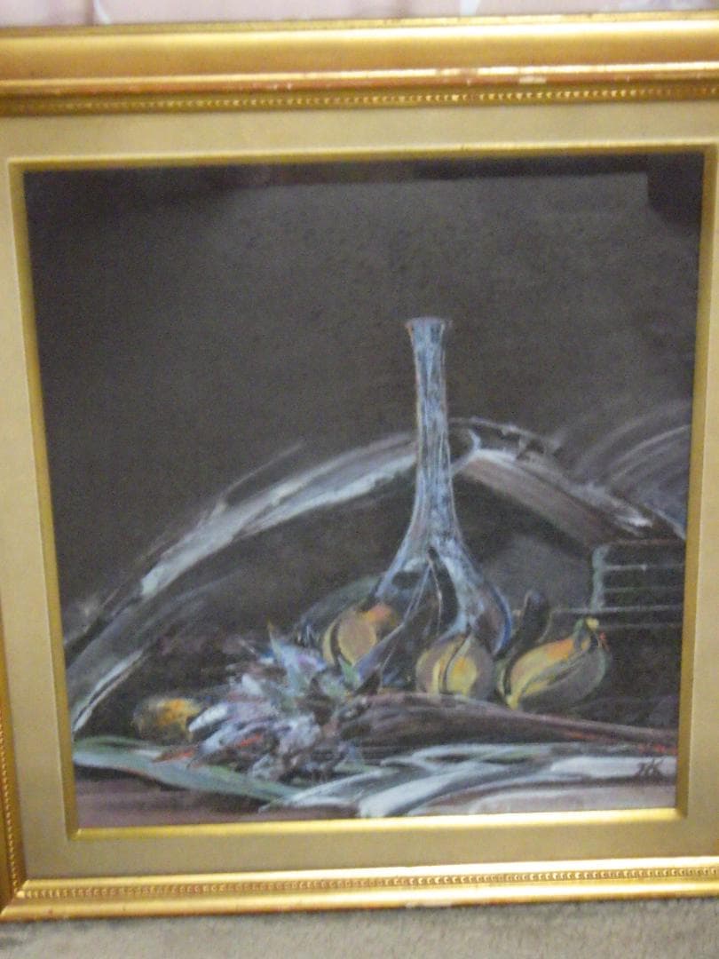 真作 大きい一点物 油彩 肉筆 奥田紘 静物 直筆サイン カード 高島屋 額装