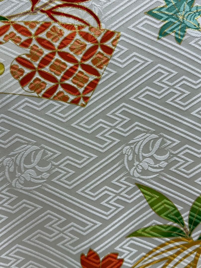 【1/26迄の出品】新品【吉澤織物】板場友禅 振袖 白地 古典 未仕立 三越取扱