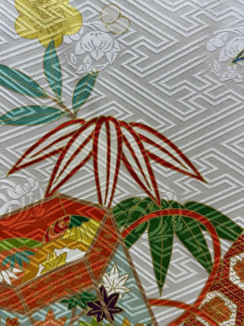 【1/26迄の出品】新品【吉澤織物】板場友禅 振袖 白地 古典 未仕立 三越取扱