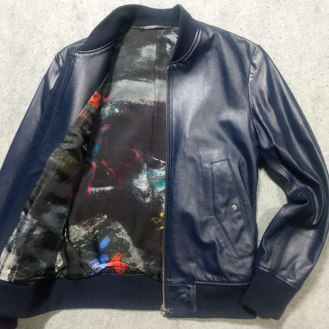 美品 ポールスミス レザージャケット ブルゾン ボンバー ma1 秋冬 アウター