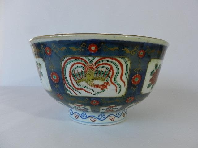 色絵有田焼（伊万里焼）大鉢　在銘「太清嘉慶年製」