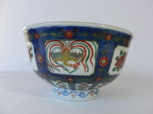 色絵有田焼（伊万里焼）大鉢　在銘「太清嘉慶年製」