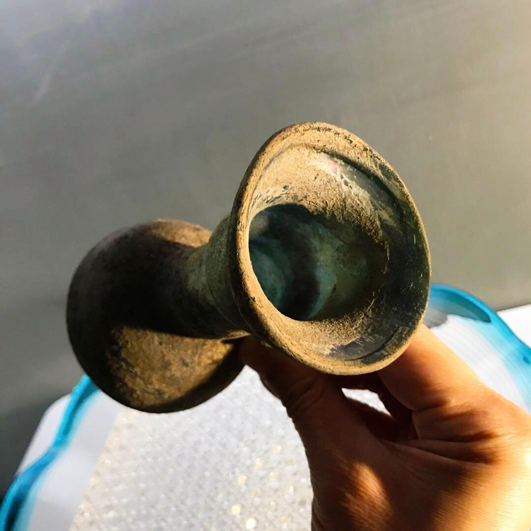 骨董　時代ガラス　発掘系ローマングラス（泪）涙壺　銀化瓶