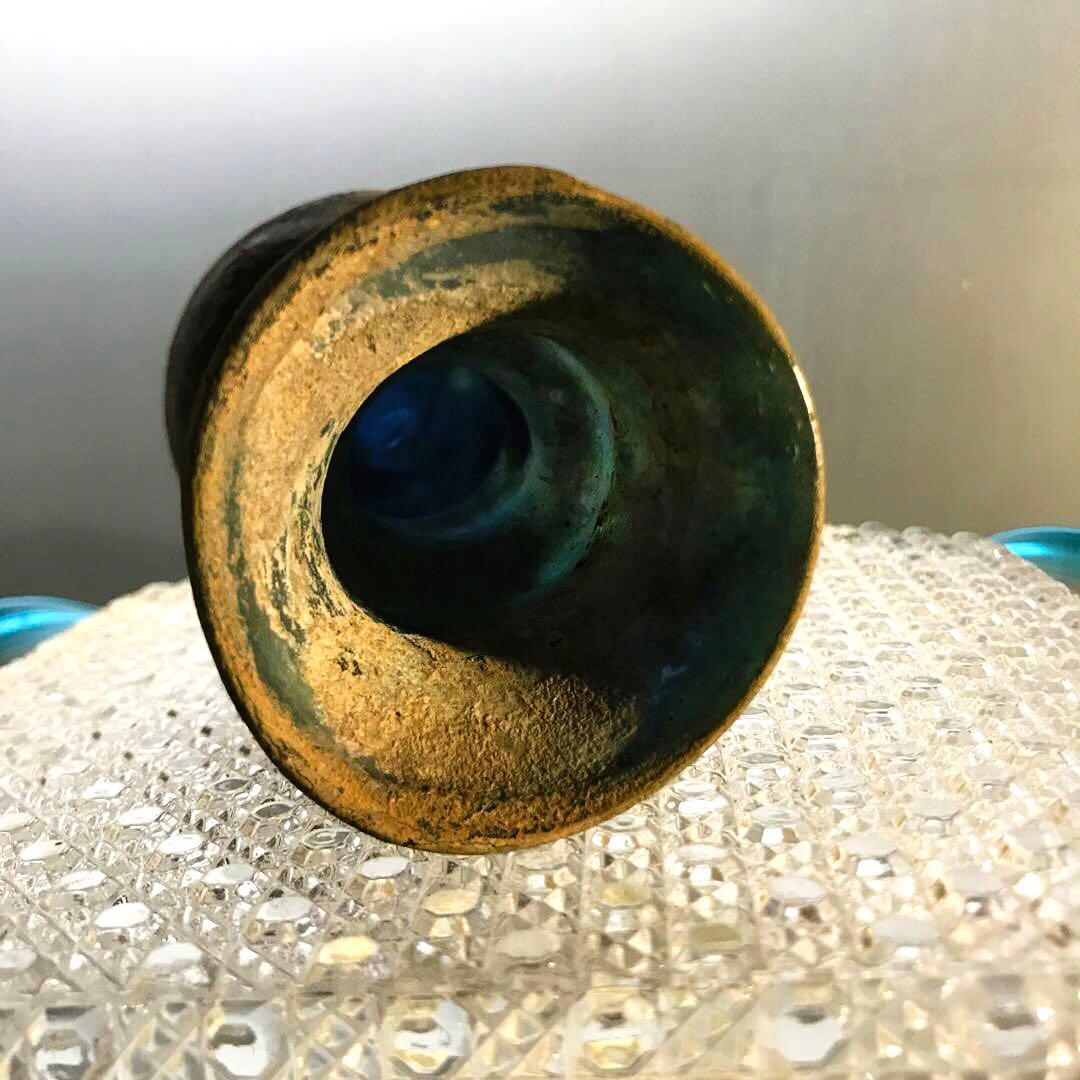 骨董　時代ガラス　発掘系ローマングラス（泪）涙壺　銀化瓶