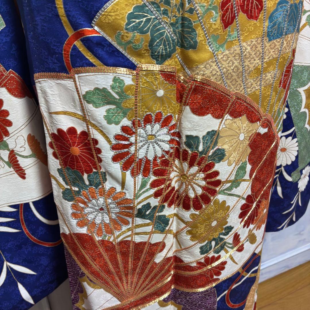 ＊きい様＊ 【振袖フルセット】アンティーク 扇花柄 金駒刺繍 7点セット