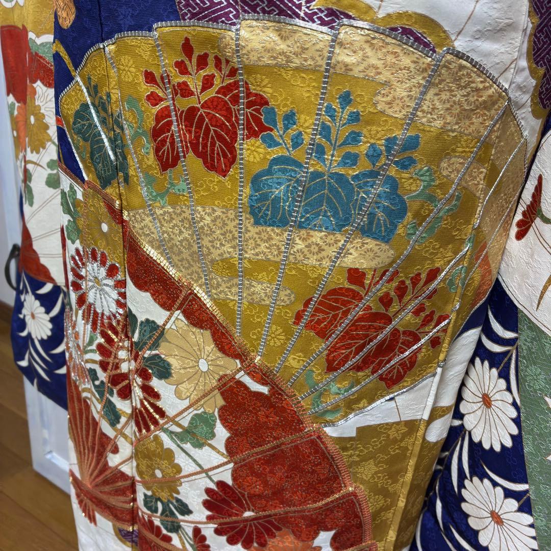 ＊きい様＊ 【振袖フルセット】アンティーク 扇花柄 金駒刺繍 7点セット