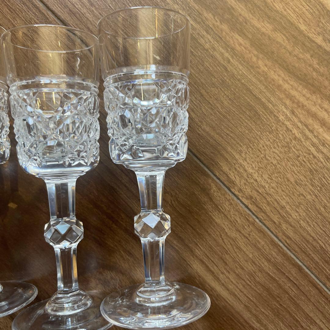 クリスタルガラス　アンティーク　デキャンタ　グラス5客セット