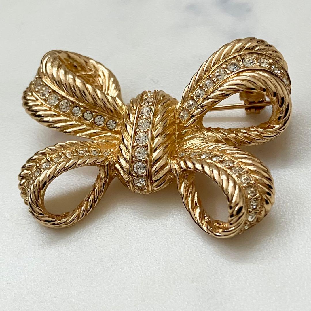 Christian Dior✨クリスチャンディオール　ブローチ　リボン