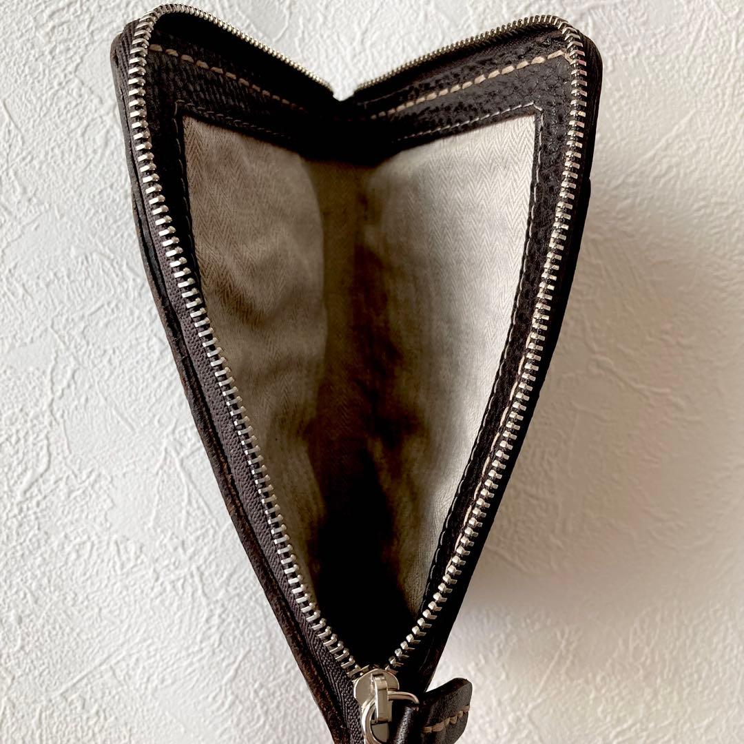 45R ハンドメイド　レザー　パスポートケース　ダークブラウン　革