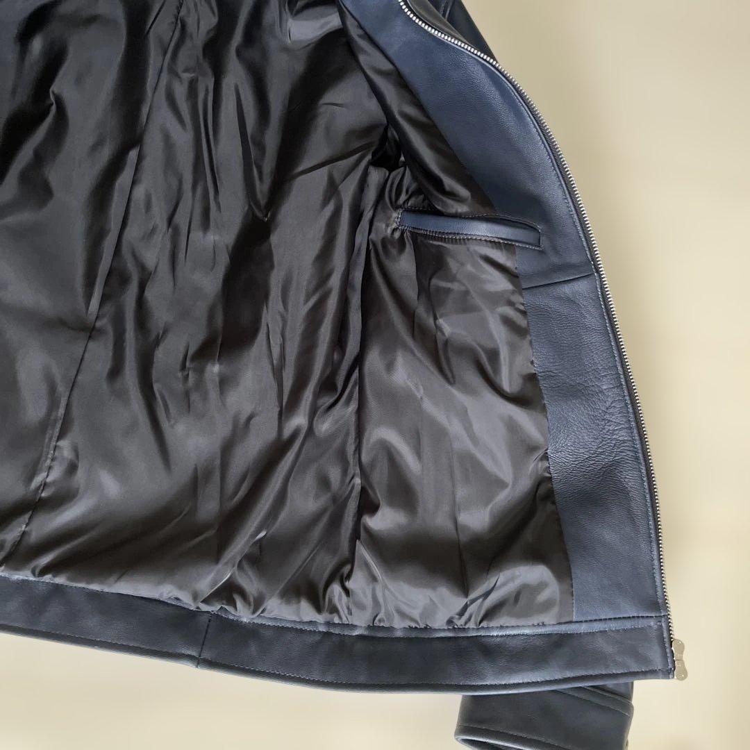 RATTLE TRAP ダークブルー レザー シングルライダースジャケット Ｍ