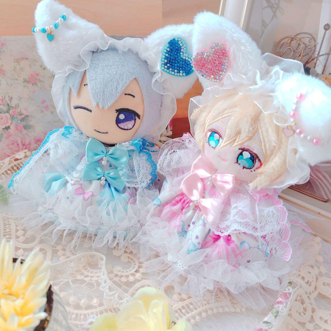 【色違いコーデ】夢かわ猫　ドレス　１２cm　ぬい服 いつぬい