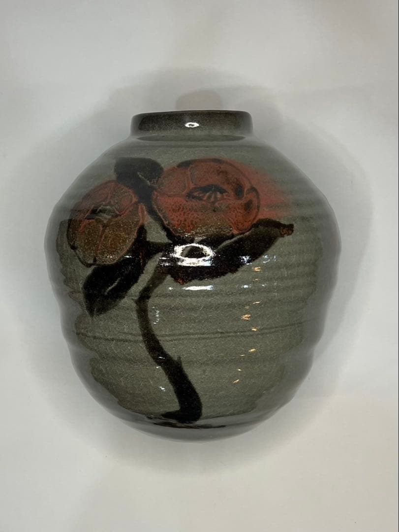 田村耕一 青磁釉 椿壺 人間国宝