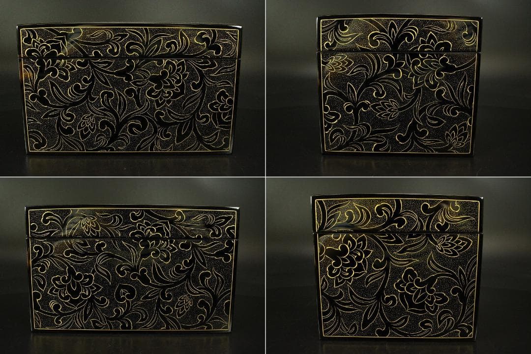 輪島塗 宝相花 沈金 茶箱 未使用(ZE515)