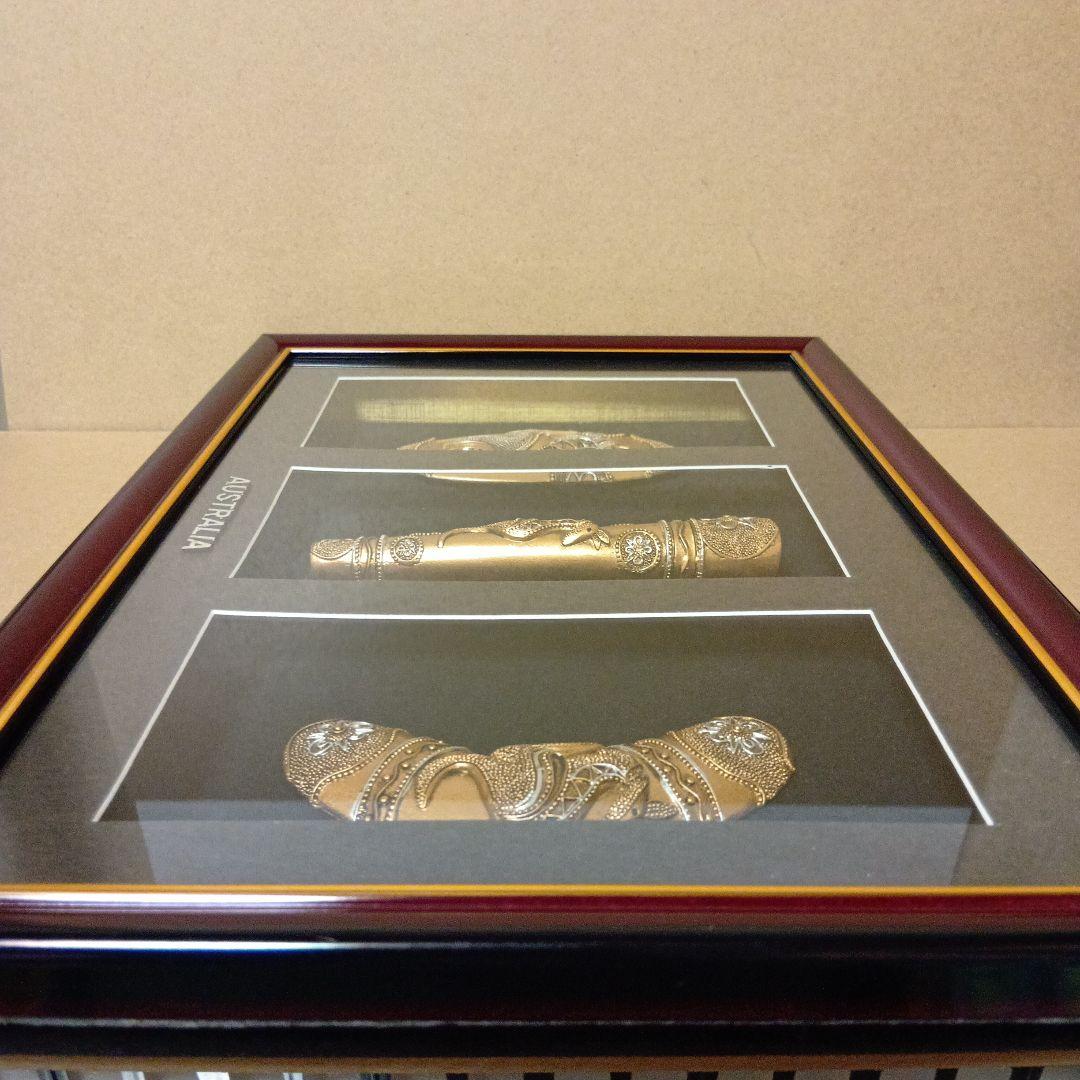 【アンティーク品】アボリジニー 先住民族 [ 額装工芸品 ] 置物