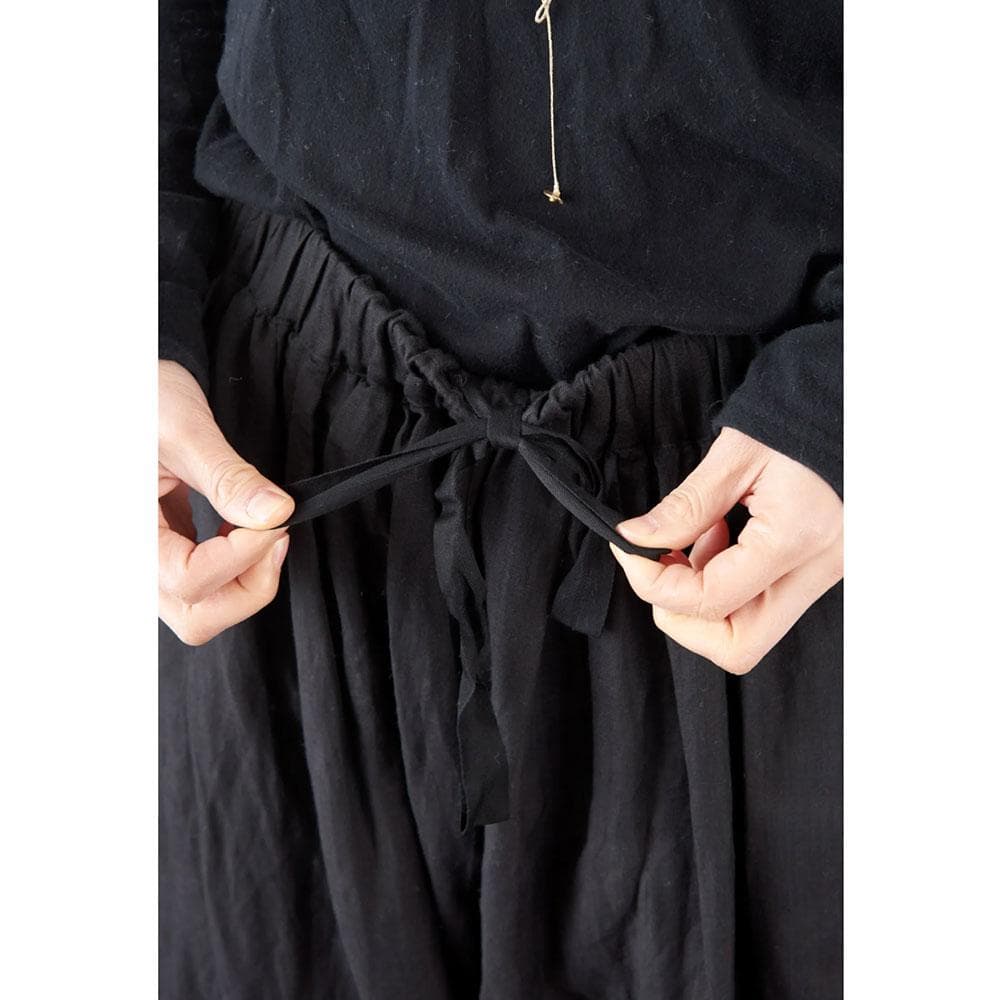 Veritecoeur カディ リネン ギャザー イージー パンツ 手織り