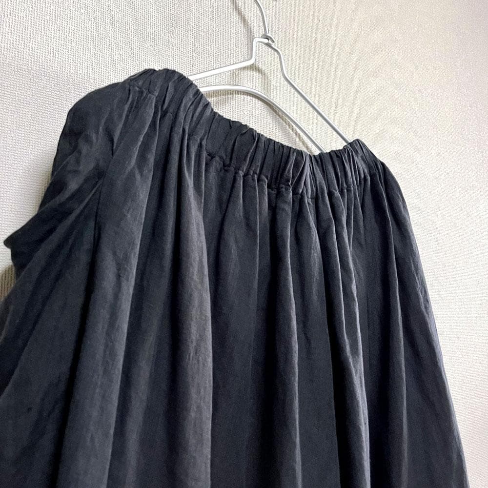 Veritecoeur カディ リネン ギャザー イージー パンツ 手織り