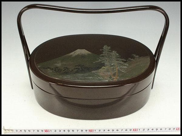 煎茶 高蒔絵 手堤茶櫃 時代物(K-A756)