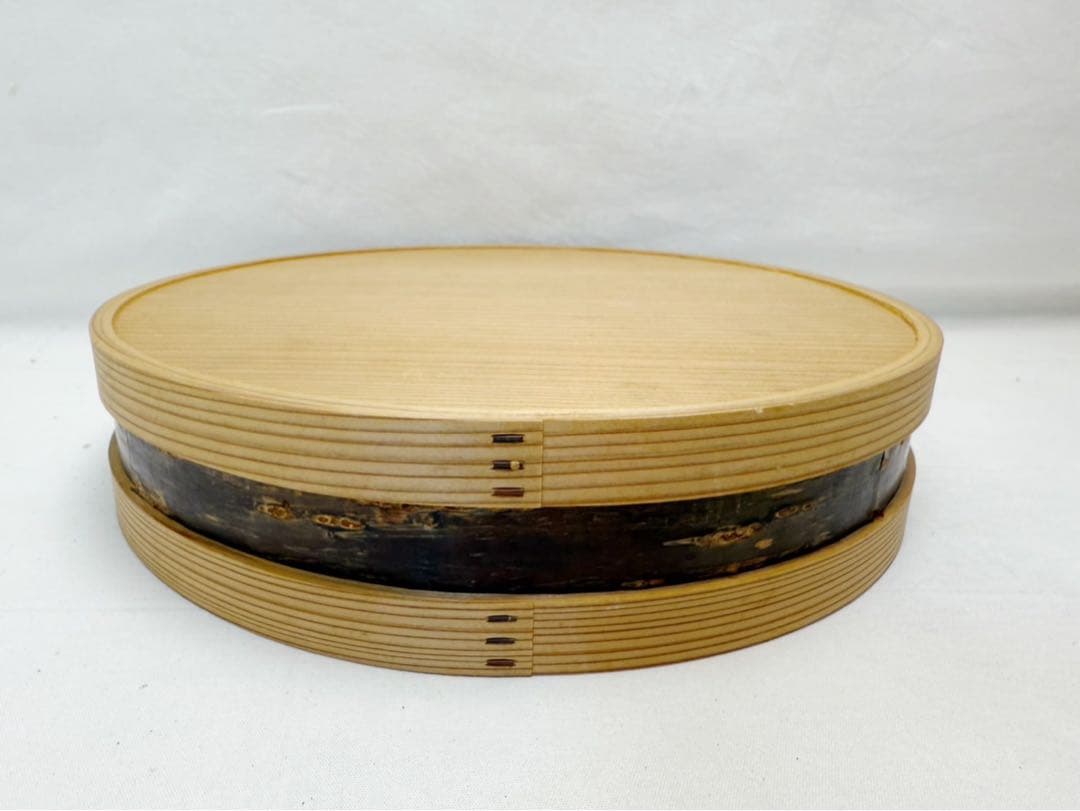 茶道具 曲物師 六代 藤井大与造 桜皮 炭斗 刻印 炭道具 炭取 炭箱 紙箱