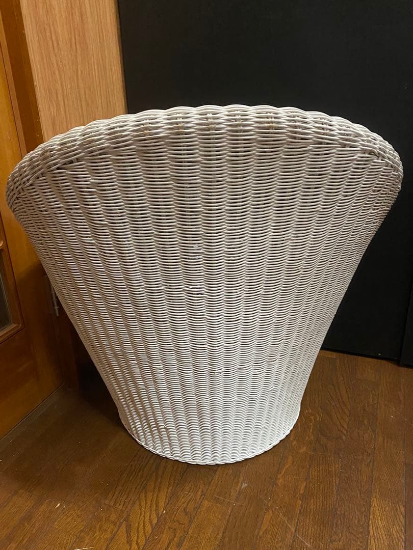 希少♦️高級 エッグチェア♦️ホワイトラタン♦️フレンチ シャビー♦️2脚セット 送料込