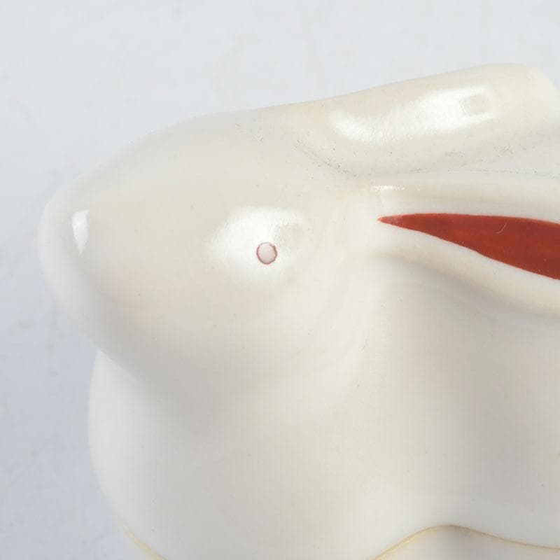 茶道具　紀州焼　葵窯　兎　卯　香合　共布共箱　V　9323