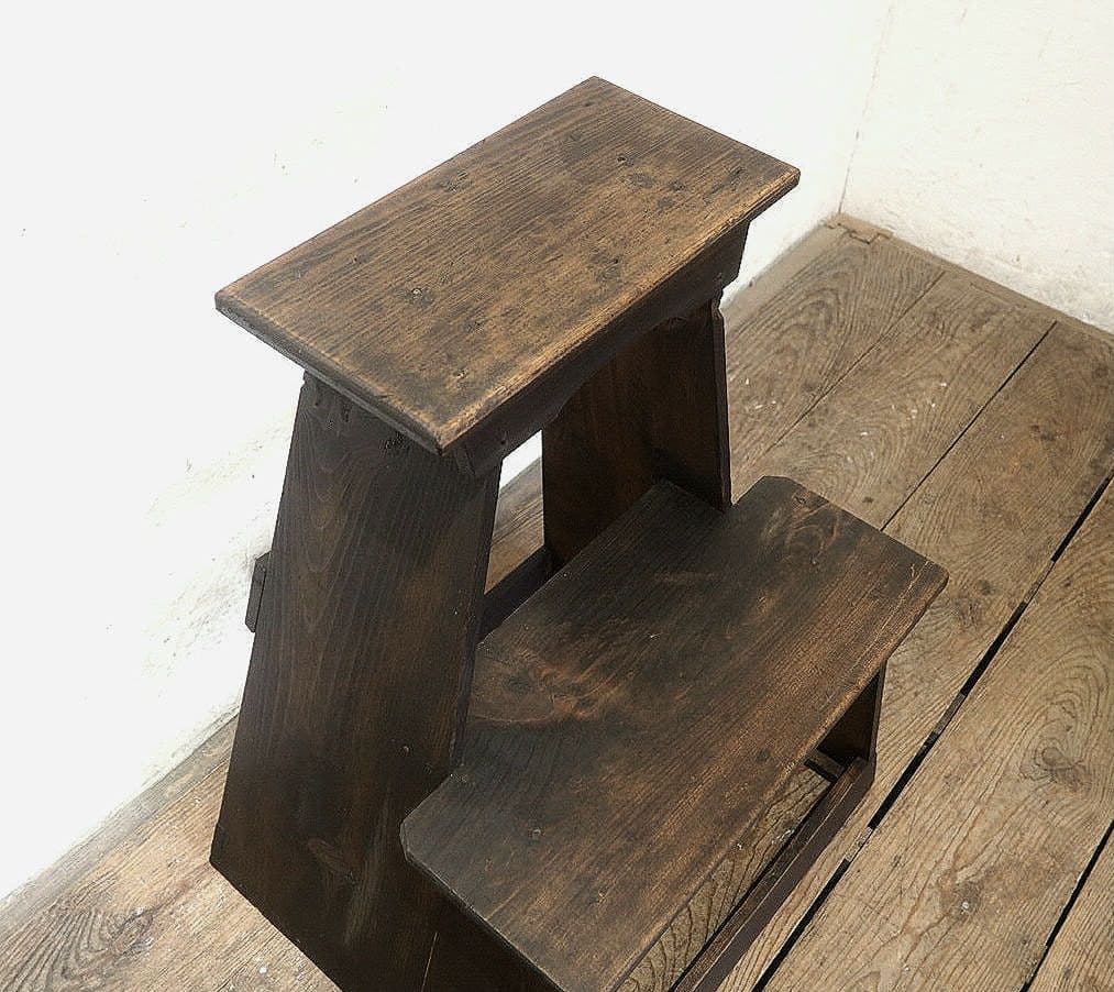 1345 ビンテージ　レトロな踏み台　展示台　花台　ガーデン　古家具　古道具