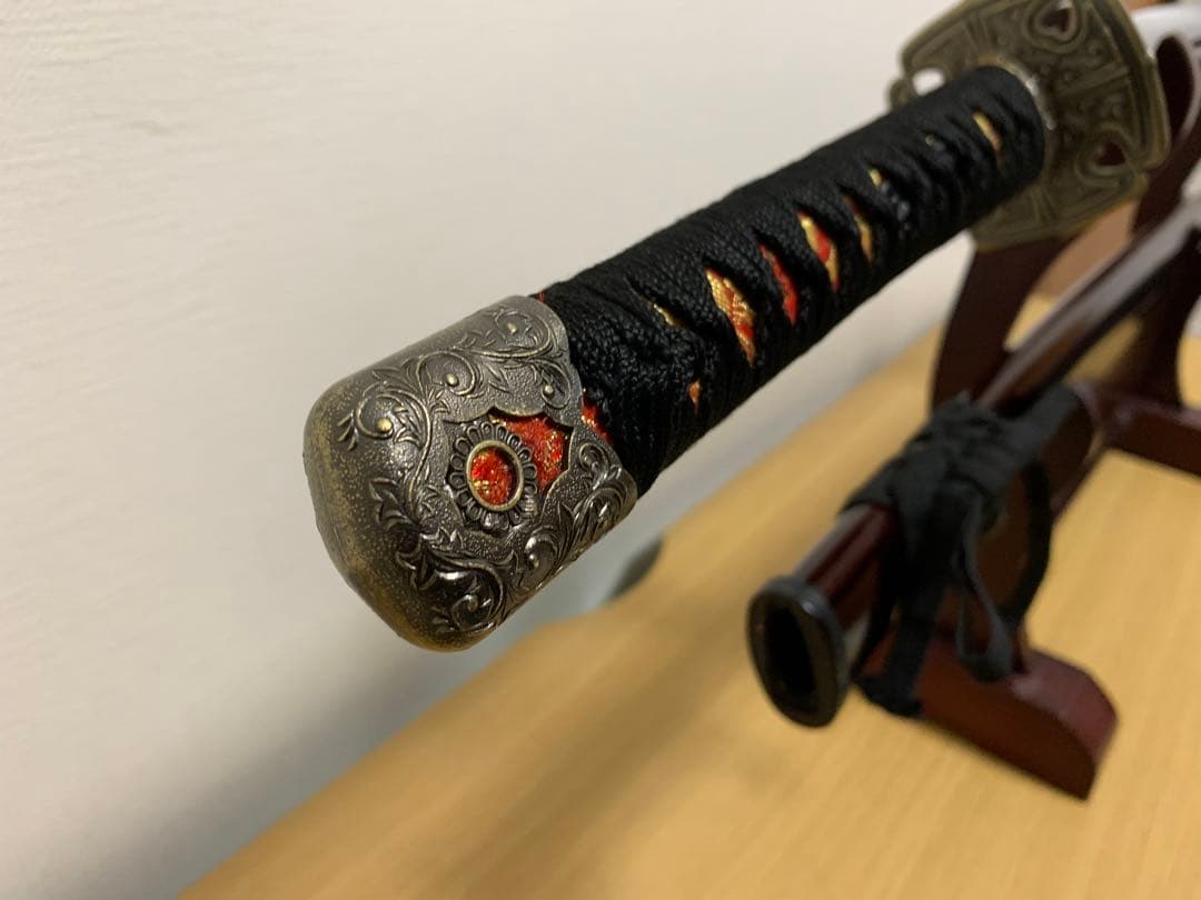 【模造刀】日本刀 打刀 加州藤原清光 朱呂鞘拵 樋入刀身