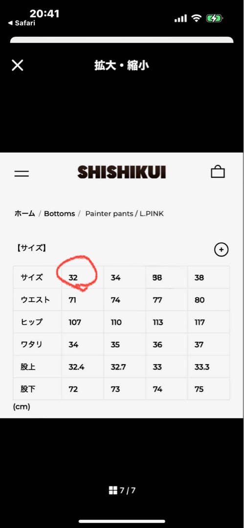 ピンク ワークパンツ　　　　　ペインターshishikui