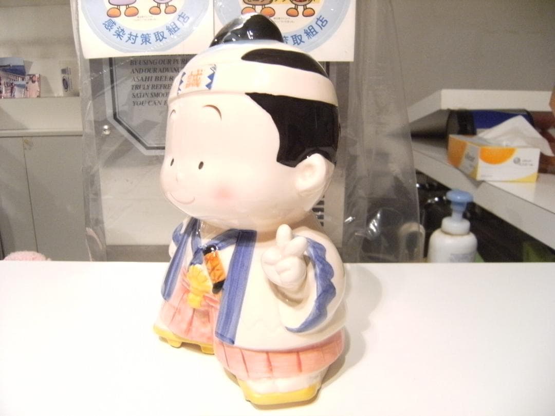 80年代★日本製★世界遺産 江戸時代 武者 武士 侍 新選組 誠 貯金箱 置物