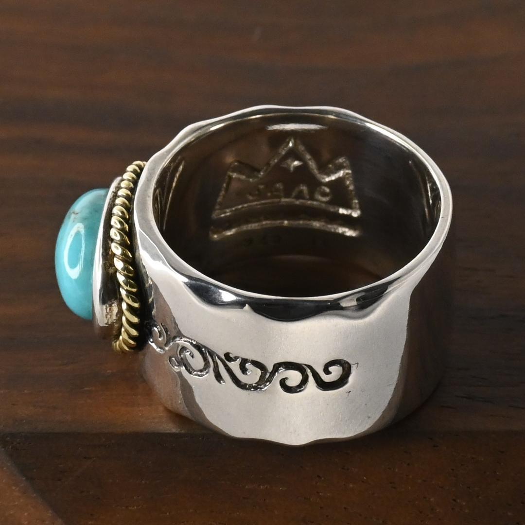 新品仕上げ SAAD ターコイズ リング 10.5号 シルバー925 美品