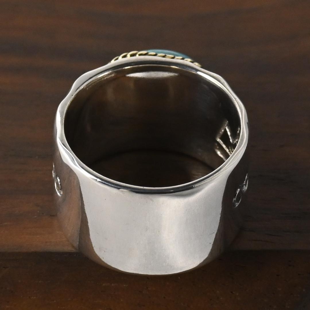 新品仕上げ SAAD ターコイズ リング 10.5号 シルバー925 美品