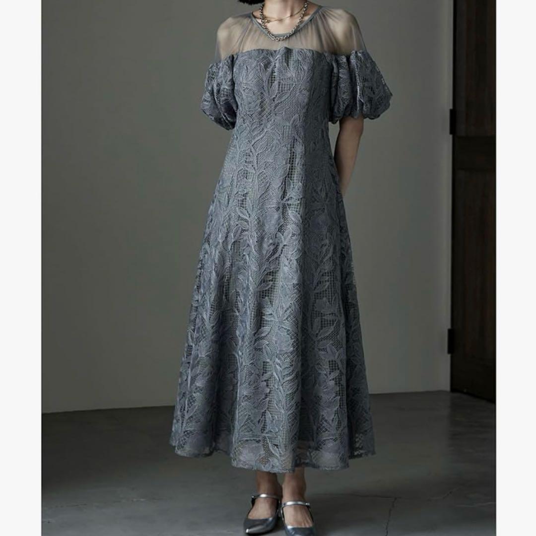 【美品】etoll. エトル　パフオフショルダーレースドレス