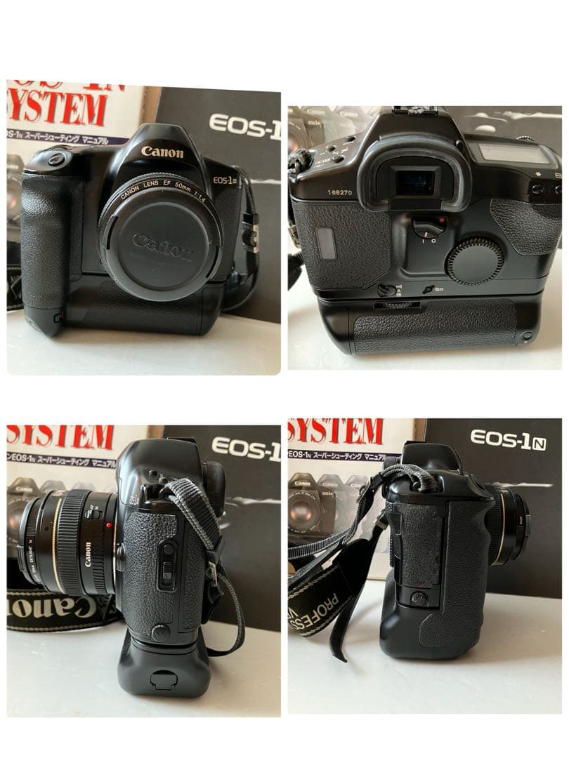 ⑩ジャンク】Canon EOS-1N HS、EF50、angle finder他
