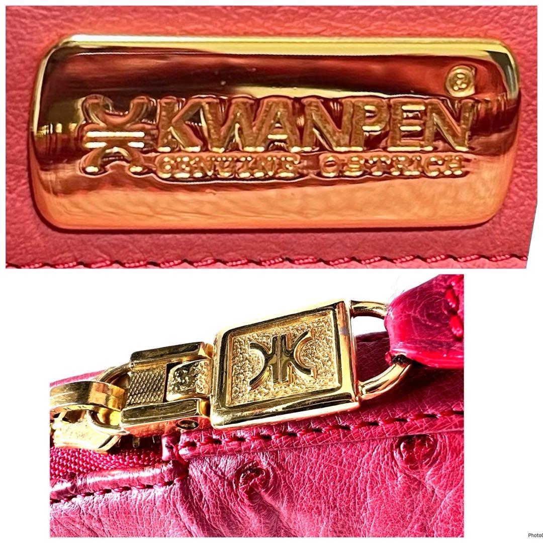 【美品】KWANPEN クワンペン/オーストリッチ/ゴールド金具/ハンドバッグ