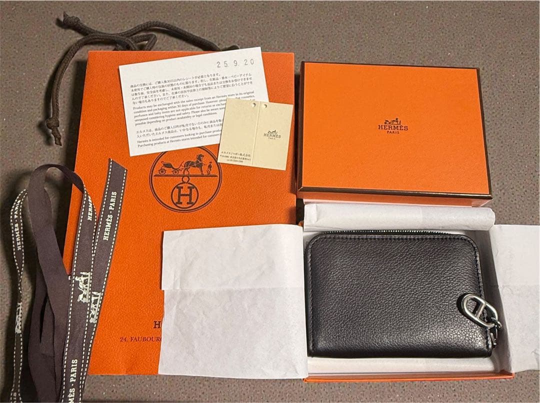 【未使用品】エルメスカードケース　ジップアンゴー シェーヌ・ダンクル　ブラック