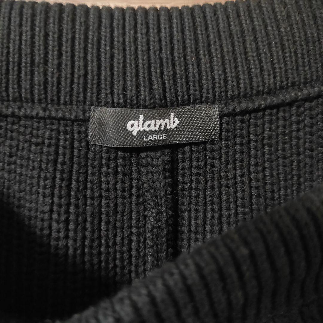 極美品glamb、グラム 極厚ニット生地 サルエルパンツ Lサイズ 黒 ブラック