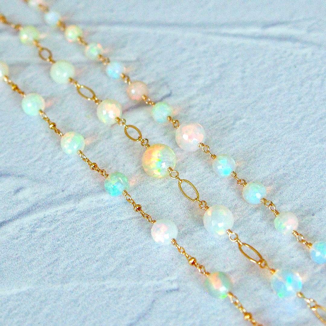 shilo様　AAA+ エチオピア産　プレシャスオパール　ブレスレット14kgf