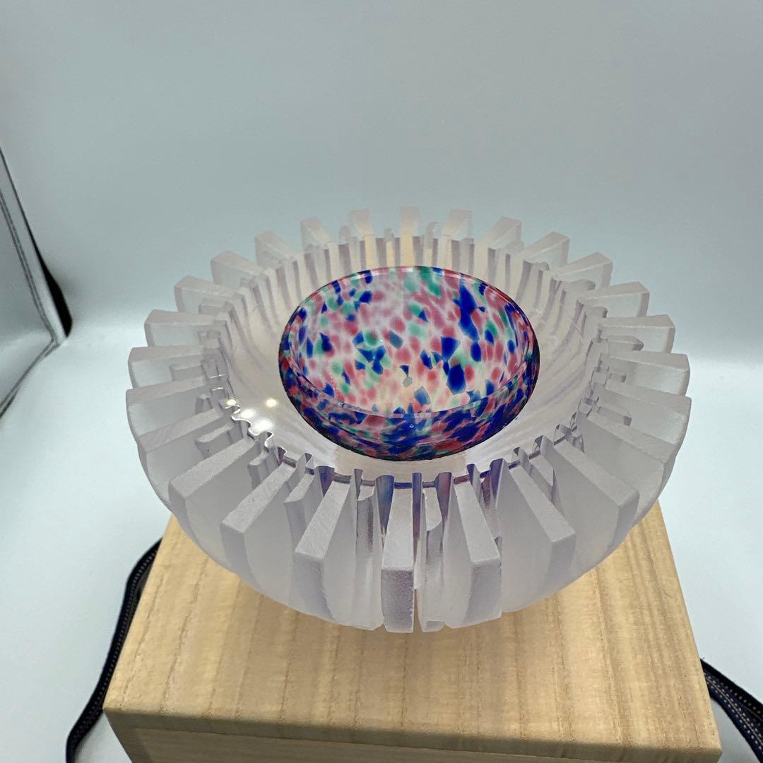 江戸切子作家　山田輝雄　作ガラス花器　オブジェ　伝統工芸　アート　インテリア