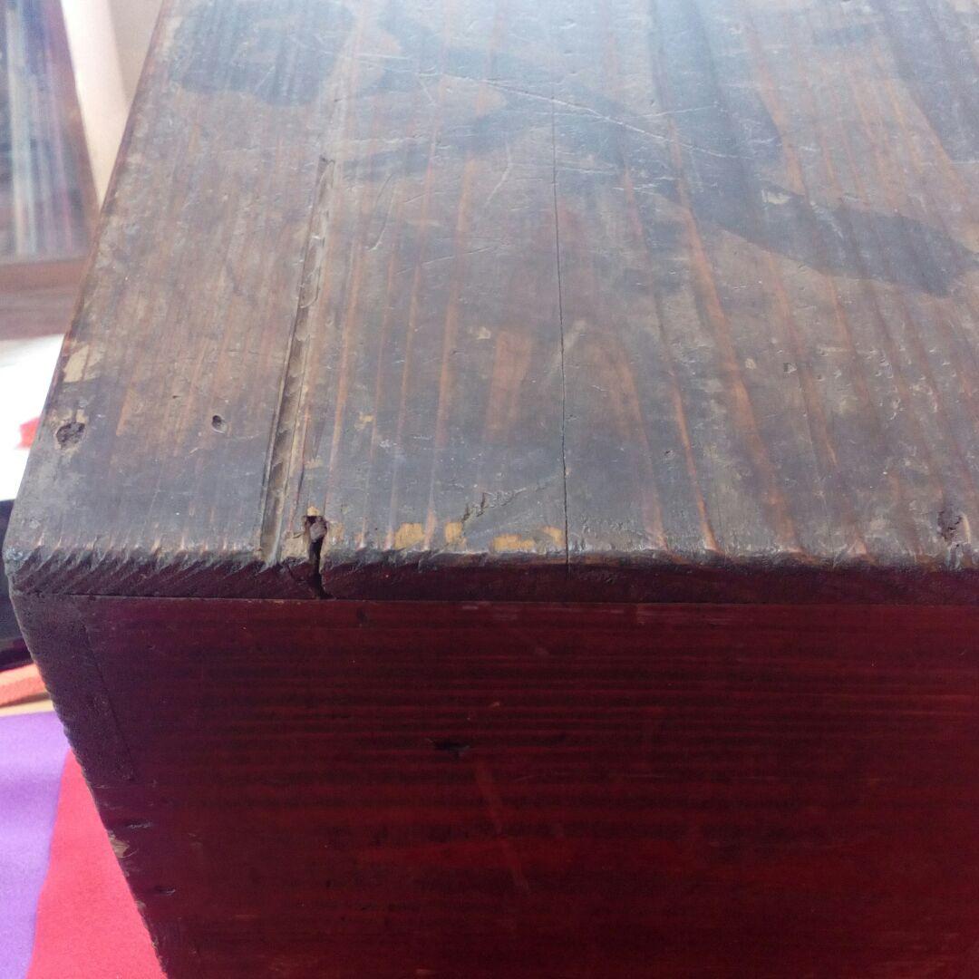 江戸時代稀少１８２９年豪商旧家蔵出大型サイズ時代木製箱アクリルケース入当時物