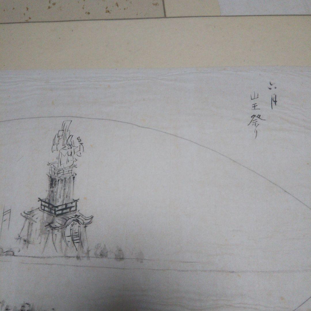 骨董   江戸名所   十二ヶ月   屏風法下画