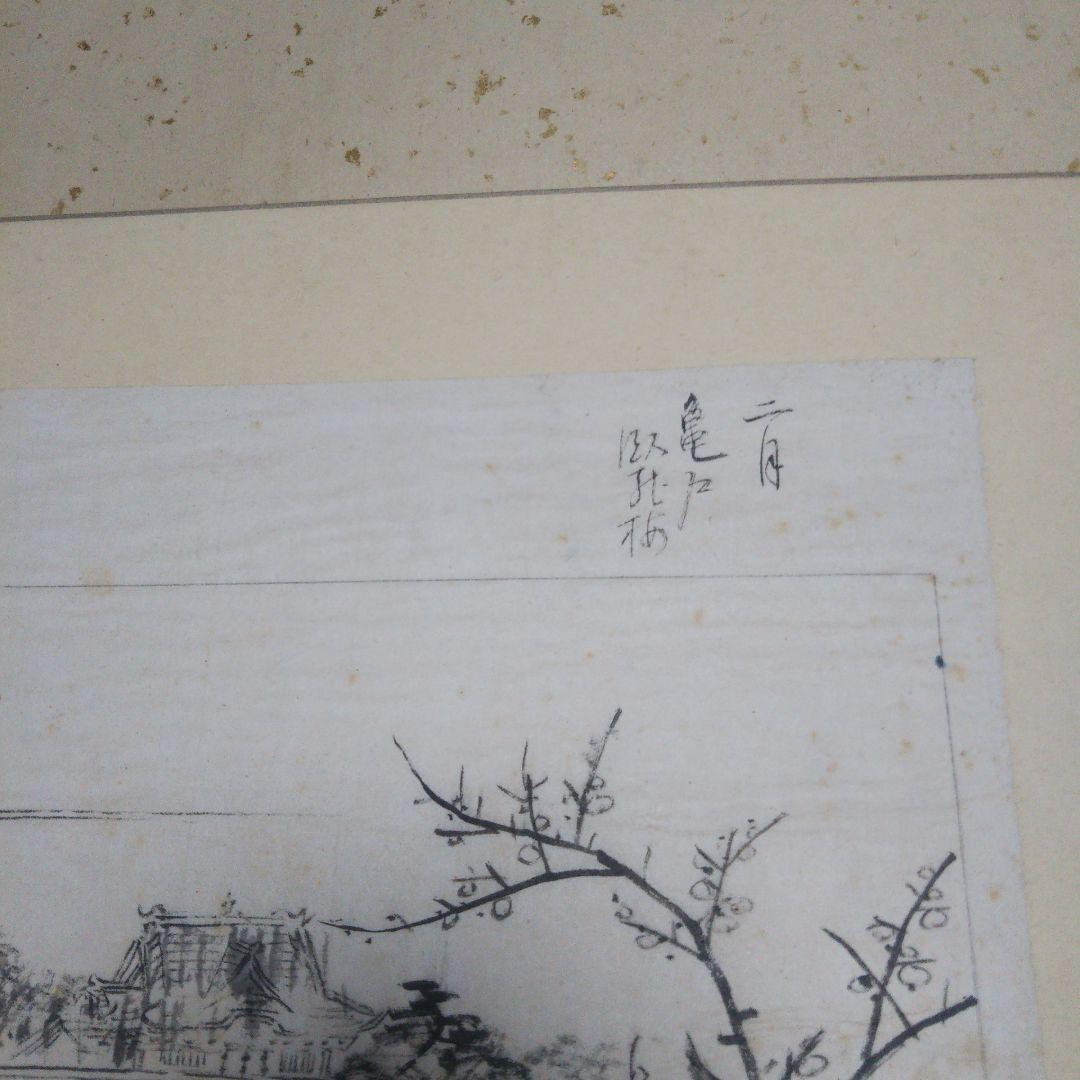 骨董   江戸名所   十二ヶ月   屏風法下画