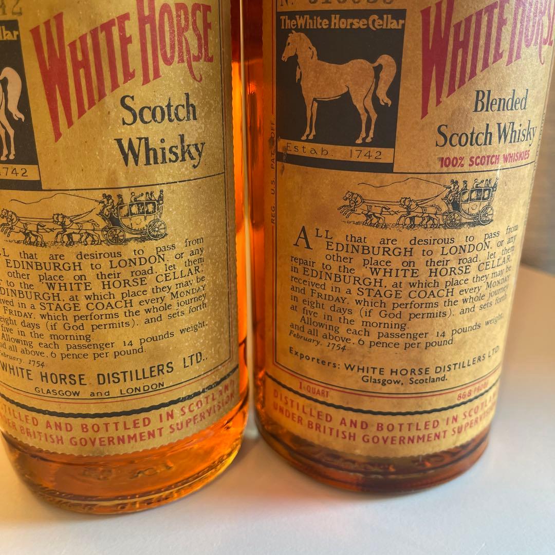 ホワイトホース 1960年代　馬車　4頭　左馬　760ml 946ml 2本組