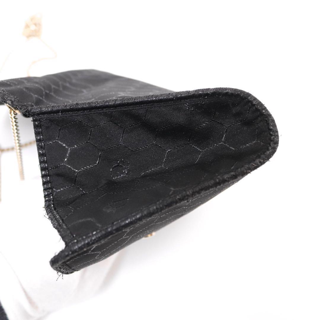 【美品】Dior ディオール ハニカム チェーンショルダー トロッター ブラック