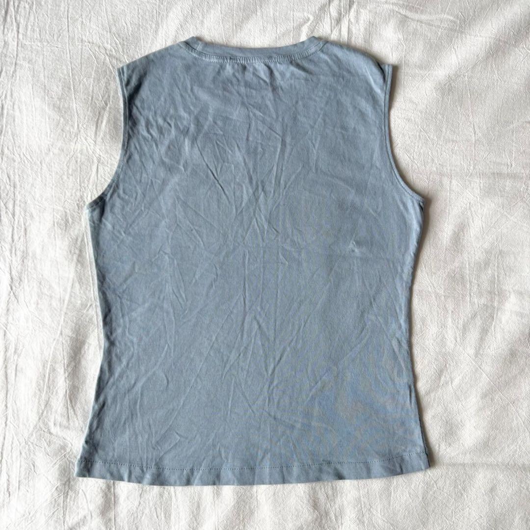 Christian Dior タンクトップ ガリアーノ期 ライトブルー 刺繍