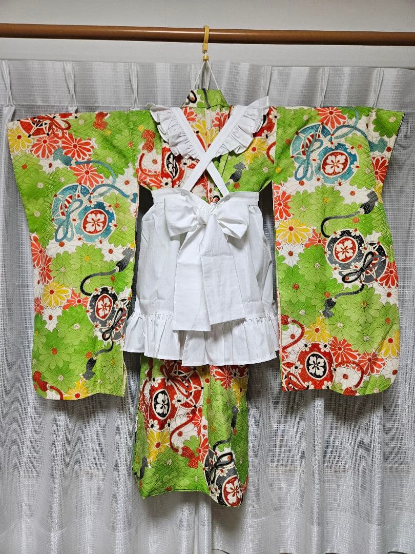 アンティーク着物&被布エプロンセット 大正ロマン 七五三 女の子