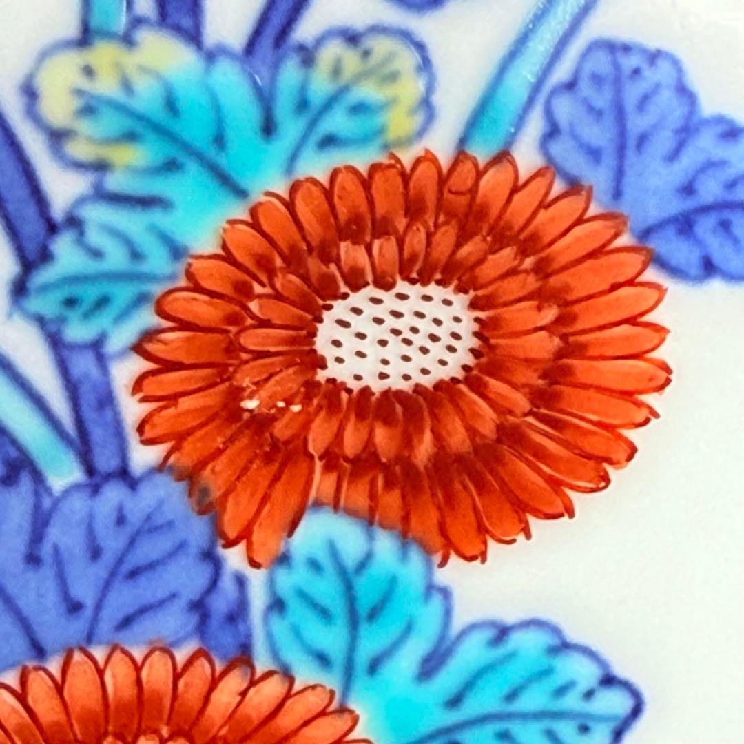 名工　十二代今泉今右衛門　「色鍋島花文様花器」　二重共箱　六角形　名品