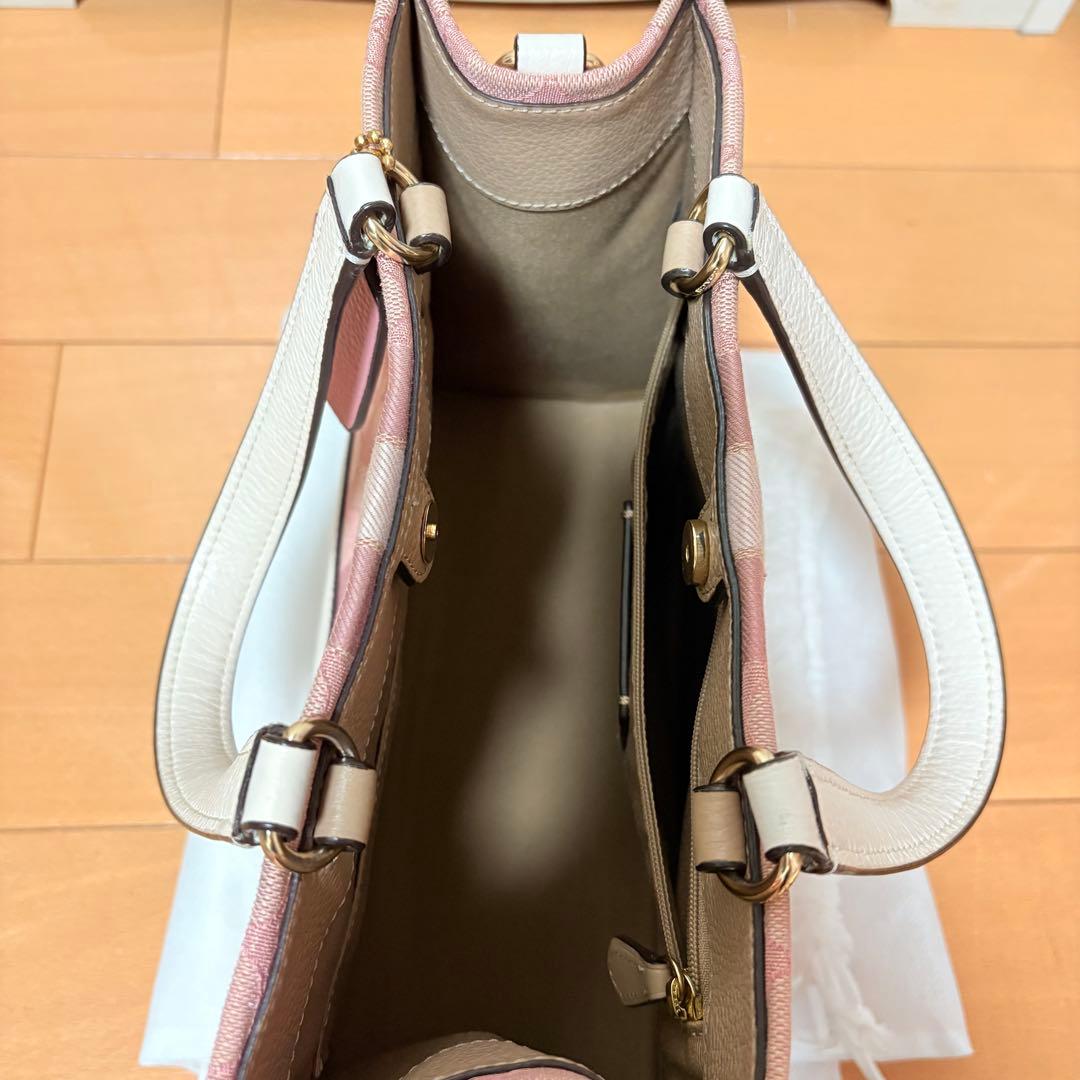 専用　COACH ピンク ホワイト ハンドバッグ