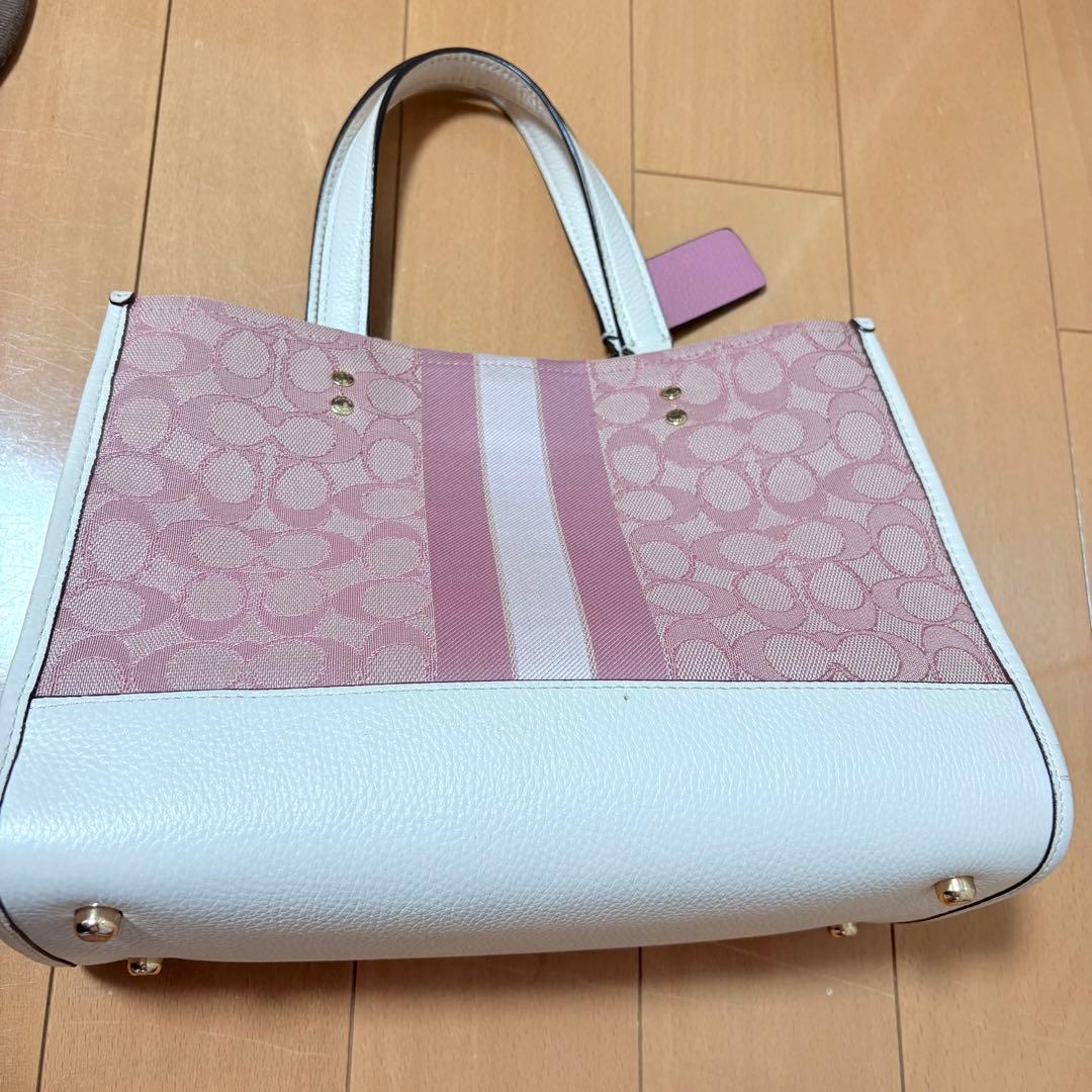 専用　COACH ピンク ホワイト ハンドバッグ