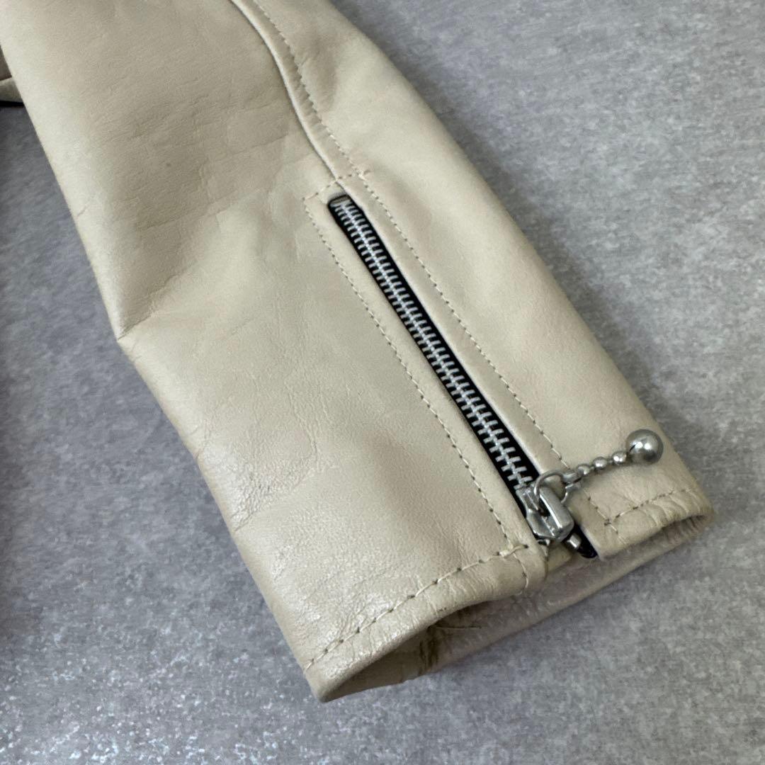 HORN WORKS バッファロー レザー ライダースジャケット ベージュ